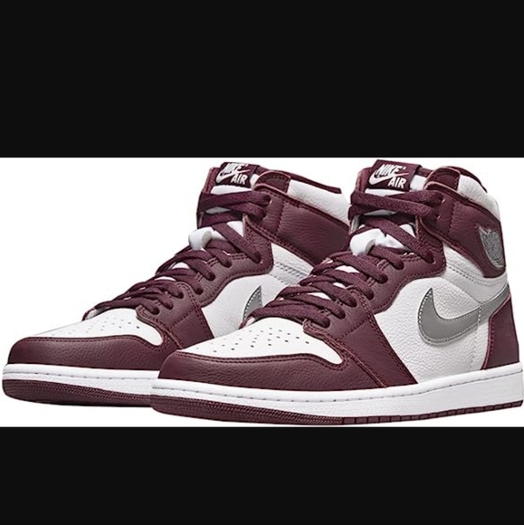 NIB AUTHENTIC Nike Men's Air Jordan 1 Retro High Bordeaux/White-metallic Silver - Picture 3 of 16